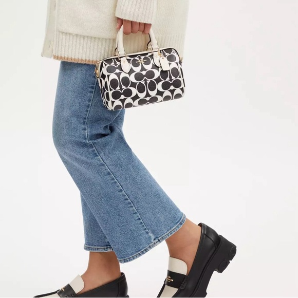 COACH MINI ROWAN SATCHEL BAG WITH SHOULDER STRAP - Picture 3 of 6